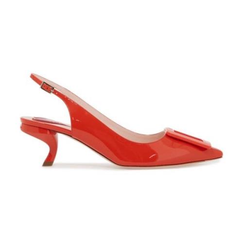 Slingback in lakleer met komma hak Roger Vivier , Red , Dames