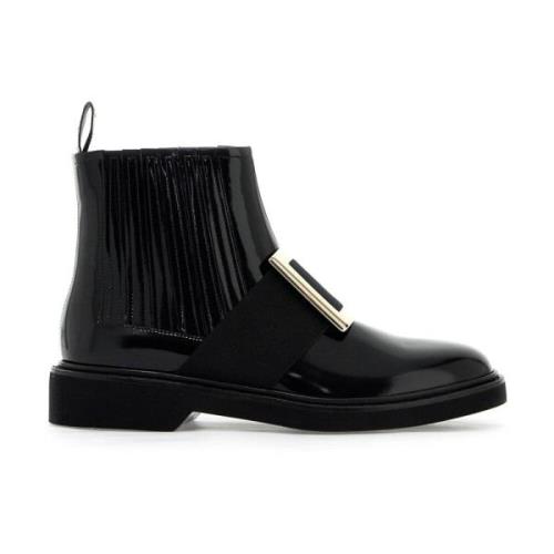 Metalen Gesp Enkellaarzen Roger Vivier , Black , Dames