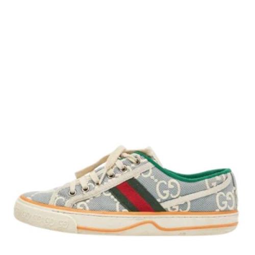 Pre-owned Canvas sneakers Gucci Vintage , Blue , Dames