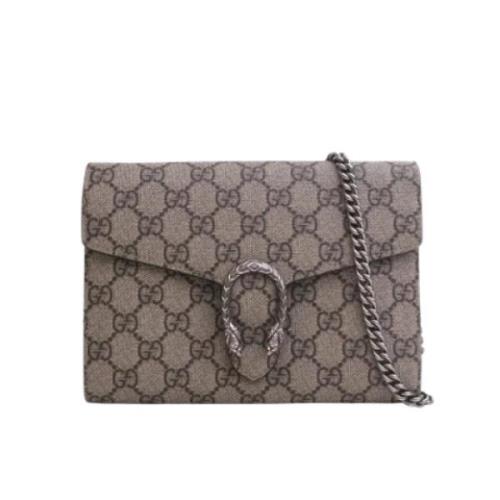 Pre-owned Coated canvas handbags Gucci Vintage , Beige , Dames