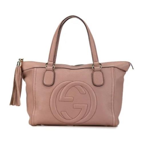 Pre-owned Leather handbags Gucci Vintage , Pink , Dames