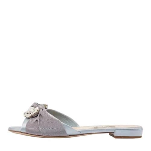 Pre-owned Canvas flats Miu Miu Pre-owned , Blue , Dames