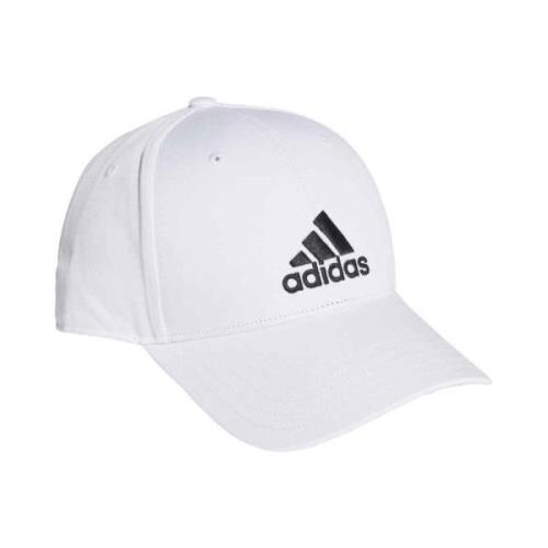 Witte Basketbalpet met Zwarte Details Adidas , White , Unisex