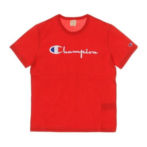 Rode Crewneck Tee voor Mannen Champion , Red , Heren