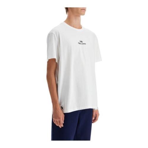 Geborduurd Signature T-shirt Polo Ralph Lauren , White , Heren