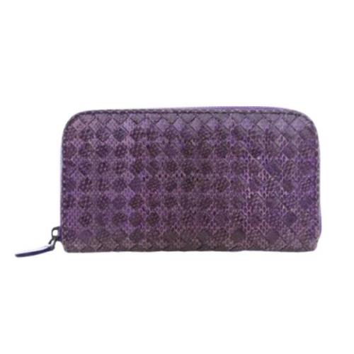 Pre-owned Leather wallets Bottega Veneta Vintage , Purple , Dames