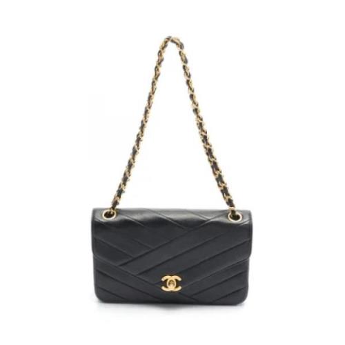 Pre-owned Leather chanel-bags Chanel Vintage , Black , Dames