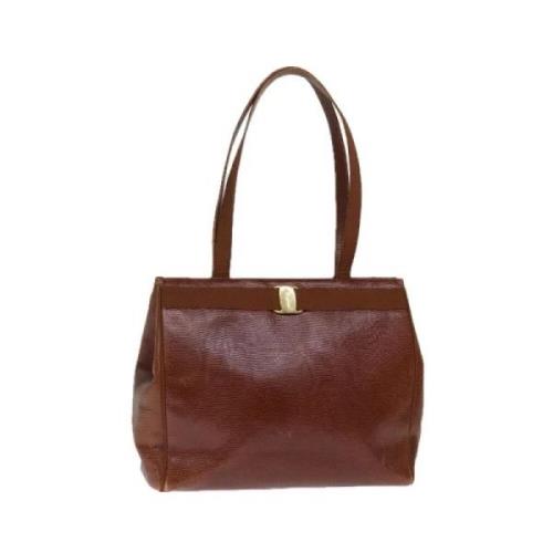 Pre-owned Leather shoulder-bags Salvatore Ferragamo Pre-owned , Brown ...