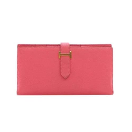 Pre-owned Leather wallets Hermès Vintage , Pink , Dames