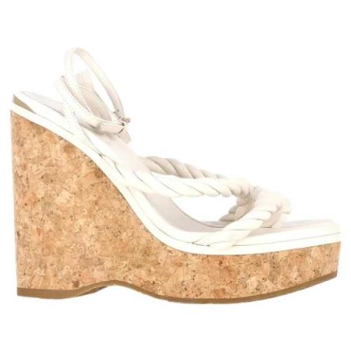 Pre-owned Leather sandals Jimmy Choo Pre-owned , White , Dames