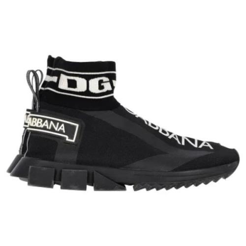 Pre-owned Polyester sneakers Dolce & Gabbana Pre-owned , Black , Heren