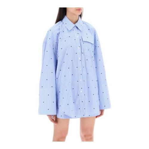 Oversized shirt met maxi manchetten Rotate Birger Christensen , Blue ,...