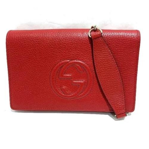 Pre-owned Leather wallets Gucci Vintage , Red , Dames