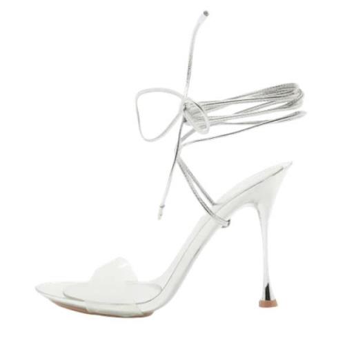 Pre-owned Leather sandals Gianvito Rossi Pre-owned , White , Dames