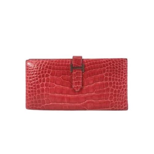 Pre-owned Leather wallets Hermès Vintage , Red , Dames