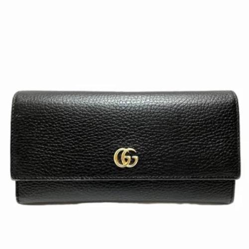 Pre-owned Leather wallets Gucci Vintage , Black , Dames