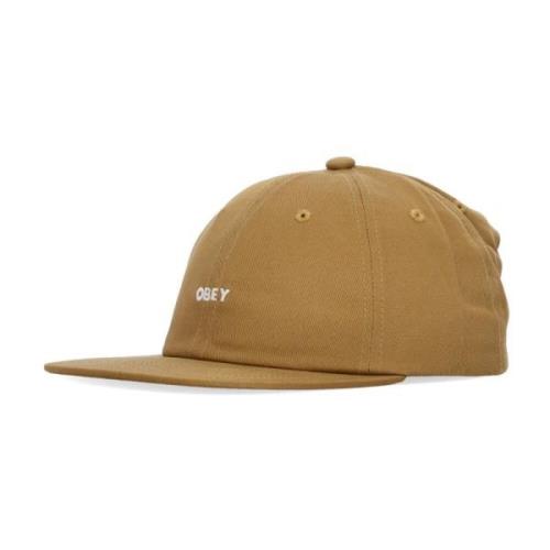 Platte klep pet vet twill strapback Obey , Brown , Unisex