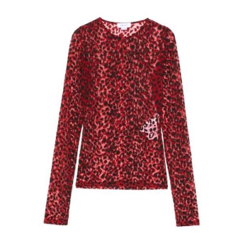 Rode Luipaardprint Trui Alexander McQueen , Red , Dames