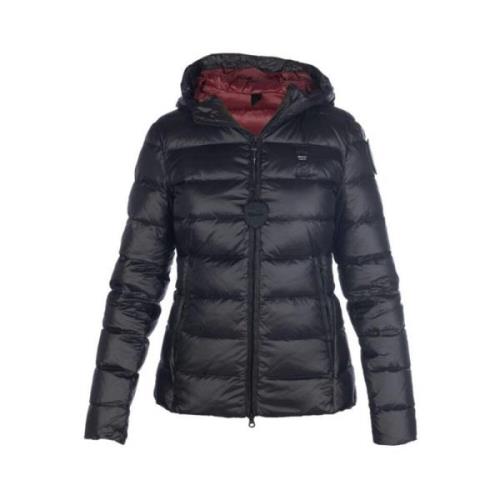 Gewatteerd donsjack met horizontale strepen Blauer , Black , Dames