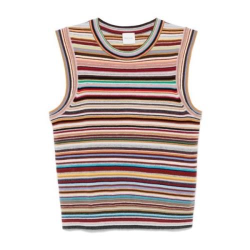 Multicolor Gebreid Gilet Met Ronde Hals Sweaters PS By Paul Smith , Mu...