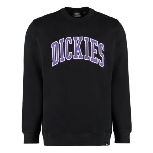 Katoenen Crew-Neck Sweatshirt Geribbelde Randen Dickies , Black , Here...