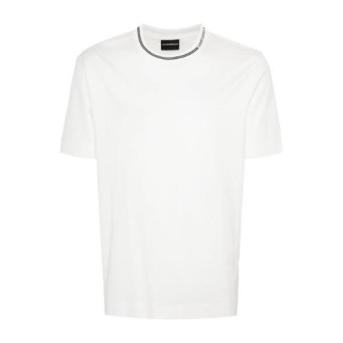 Witte T-shirts en Polos met Logo Emporio Armani , White , Heren