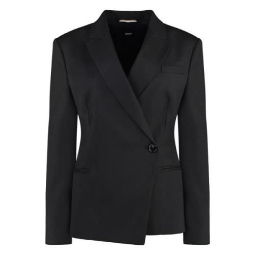 Wollen Double-Breasted Blazer Hugo Boss , Black , Dames