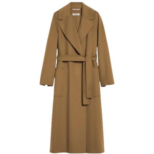 Kameelwol Wikkeljas Uitlopende Silhouet Max Mara , Brown , Dames