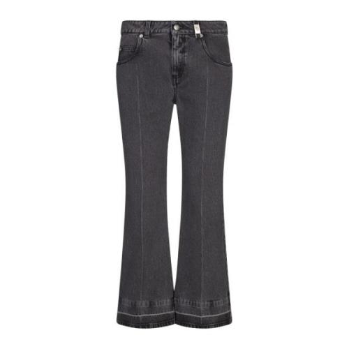 Grijze Mini Flare Jeans met Metallic Details Alexander McQueen , Gray ...