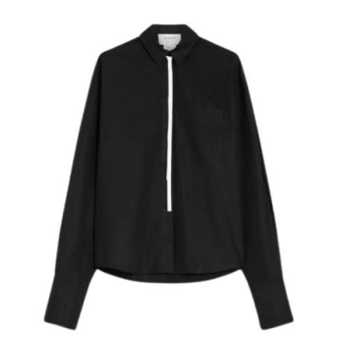 Oversized Katoenen Popeline Shirt Sportmax , Black , Dames