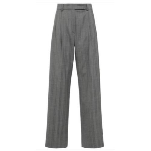 Grijze Wol Pinstripe Broek Sportmax , Gray , Dames