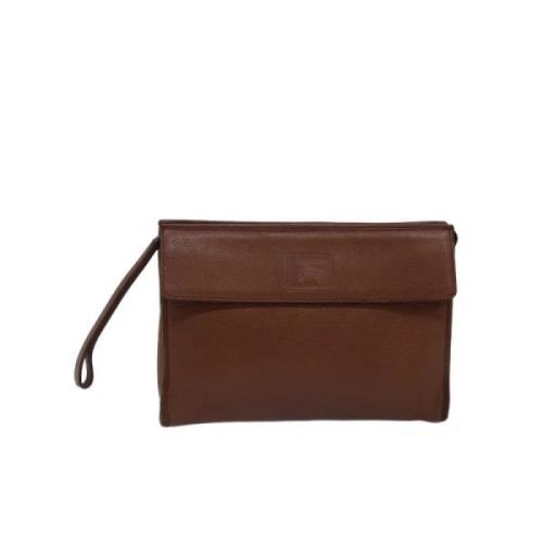 Pre-owned Leather clutches Burberry Vintage , Brown , Dames