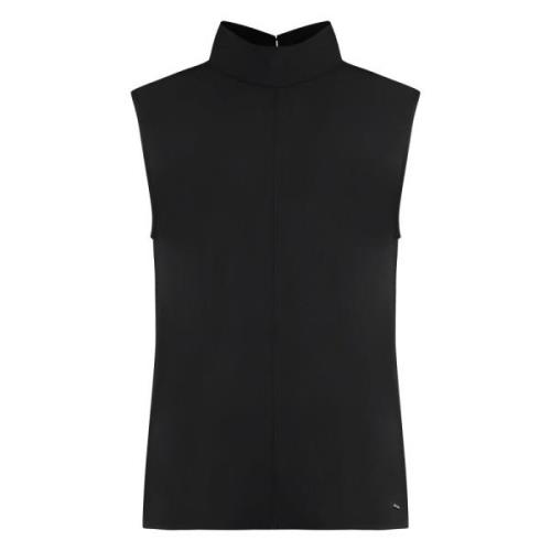 Crepe Blouse met Zijsplitten Calvin Klein , Black , Dames