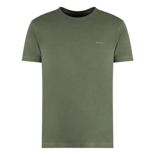 Geribbelde ronde hals katoenen T-shirt Gant , Green , Heren