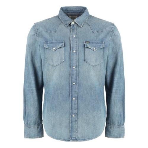 Denim Western Shirt Klassieke Kraag 100% Katoen Ralph Lauren , Blue , ...