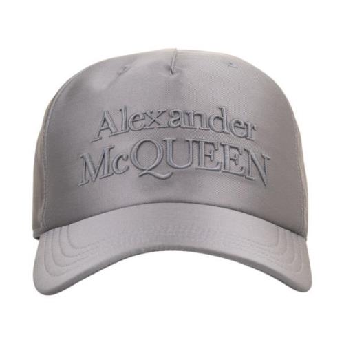 Grijze Zijde Baseballpet Alexander McQueen , Gray , Heren