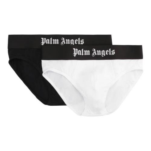 Set van twee katoenen slips met logo-elastische band Palm Angels , Mul...