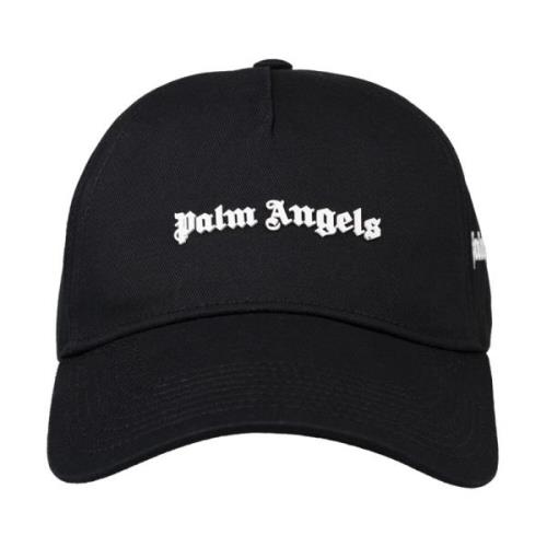 Zwarte Baseballpet met Logo Palm Angels , Black , Heren