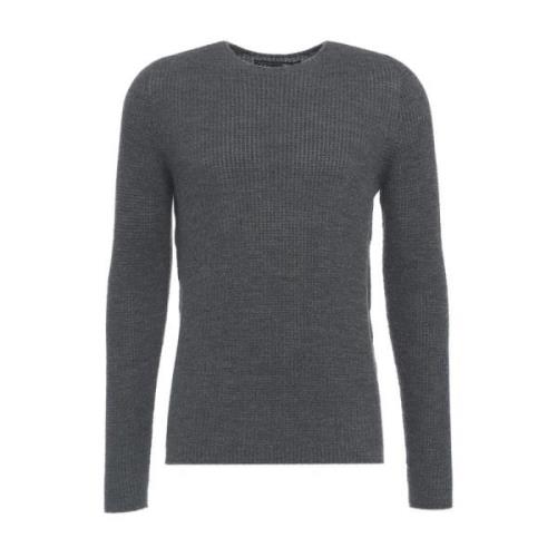 Geborduurde crew neck gebreide trui Hannes Roether , Gray , Heren