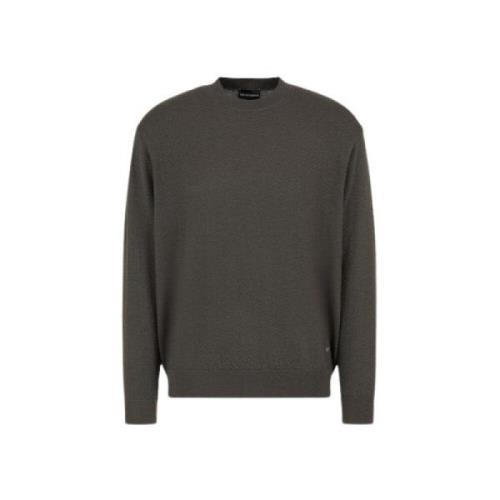 Chimera Wol Crew-neck Sweater Emporio Armani , Gray , Heren