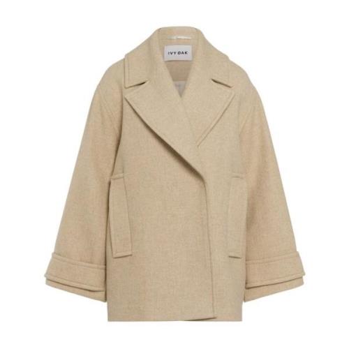 Oversized Sand Melange Beige Coat IVY OAK , Beige , Dames