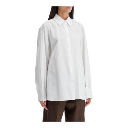 Oversized Boxy Katoenen Poplin Shirt Magda Butrym , White , Dames