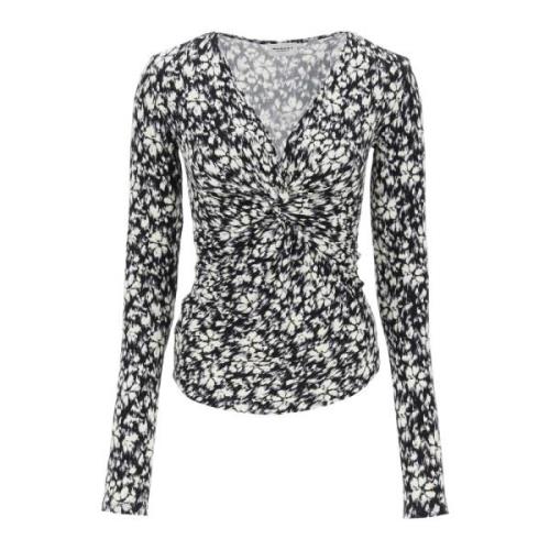 Bloemen lange mouw jersey top Isabel Marant Étoile , Black , Dames