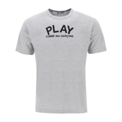 Logo Print Unisex Katoenen T-shirt Comme des Garçons Play , Gray , Her...