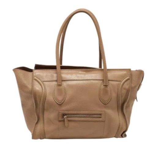 Pre-owned Leather totes Celine Vintage , Beige , Dames