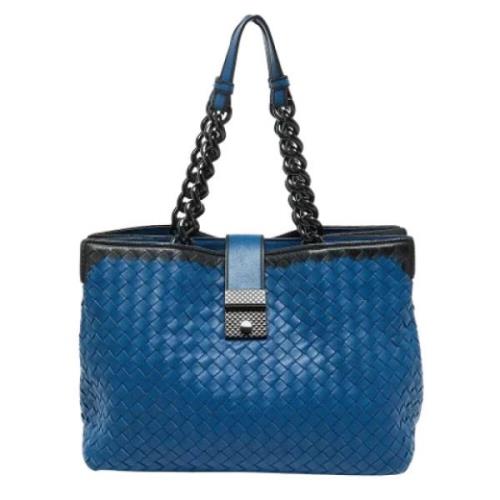 Pre-owned Leather totes Bottega Veneta Vintage , Blue , Dames