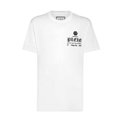 Heren Witte T-Shirts & Polos Ss24 Philipp Plein , White , Heren