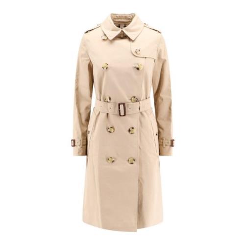 Beige Dubbel-Borst Katoenen Jas Burberry , Beige , Dames