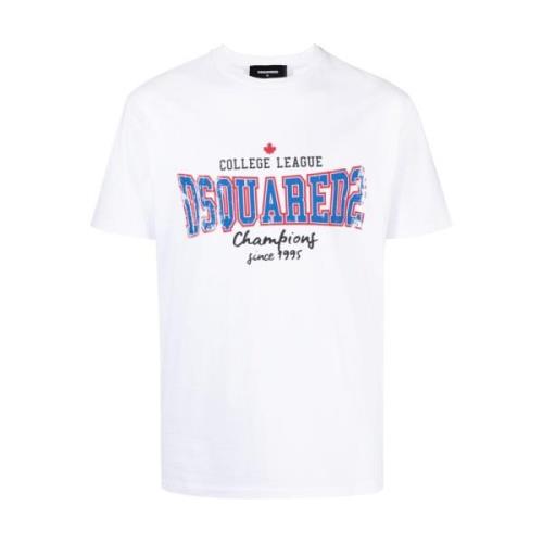 Witte T-shirts & Polos voor mannen Dsquared2 , White , Heren