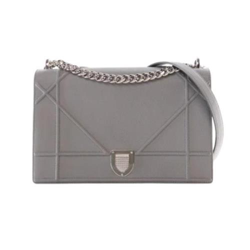 Pre-owned Leather dior-bags Dior Vintage , Gray , Dames